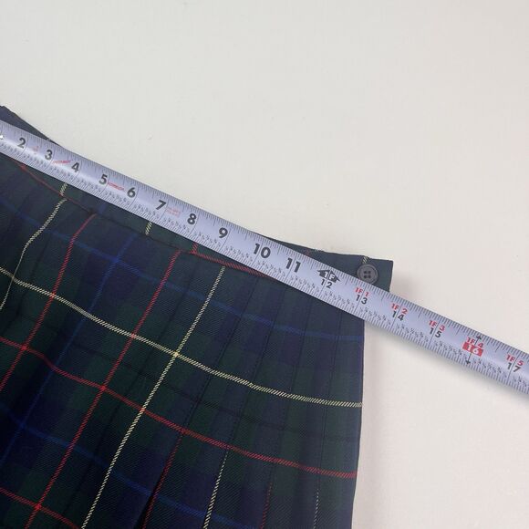 vintage Pendleton Wool Tartan Plaid Pleated Midi Skirt 8P Waist 26 Heritage - Picture 5 of 10